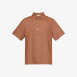Box Fit Short Sleeved Organic Linen Shirt Made Of Organic Linen
