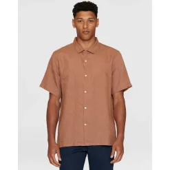 Box Fit Short Sleeved Organic Linen Shirt Made Of Organic Linen