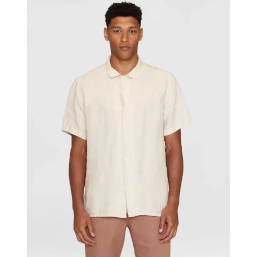 Box Fit Short Sleeved Organic Linen Shirt Made Of Organic Linen