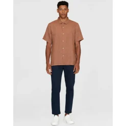 Box Fit Short Sleeved Organic Linen Shirt Made Of Organic Linen