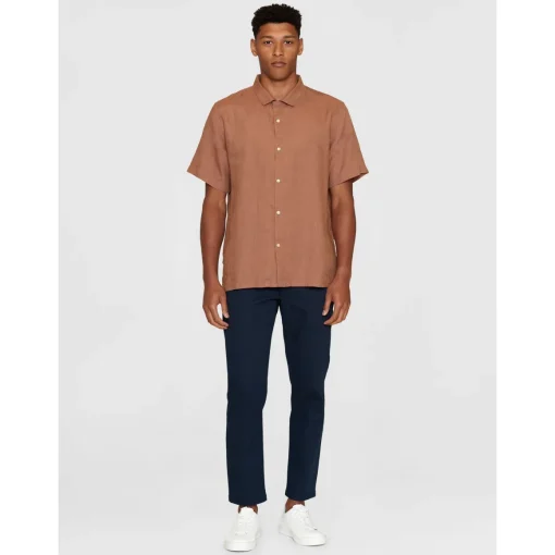Box Fit Short Sleeved Organic Linen Shirt Made Of Organic Linen
