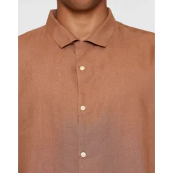 Box Fit Short Sleeved Organic Linen Shirt Made Of Organic Linen