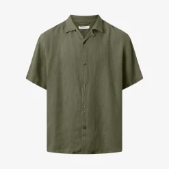 Box Fit Short Sleeved Organic Linen Shirt Made Of Organic Linen