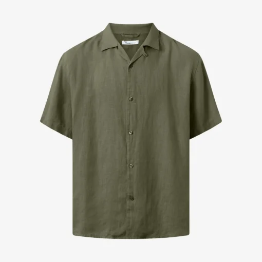 Box Fit Short Sleeved Organic Linen Shirt Made Of Organic Linen