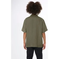 Box Fit Short Sleeved Organic Linen Shirt Made Of Organic Linen