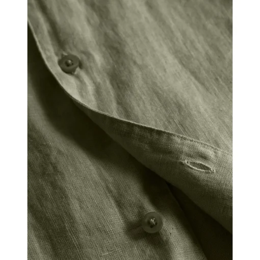 Box Fit Short Sleeved Organic Linen Shirt Made Of Organic Linen