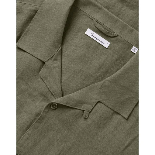 Box Fit Short Sleeved Organic Linen Shirt Made Of Organic Linen