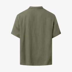Box Fit Short Sleeved Organic Linen Shirt Made Of Organic Linen