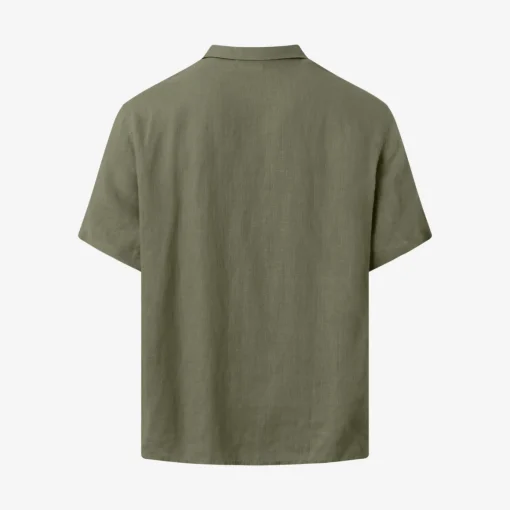 Box Fit Short Sleeved Organic Linen Shirt Made Of Organic Linen