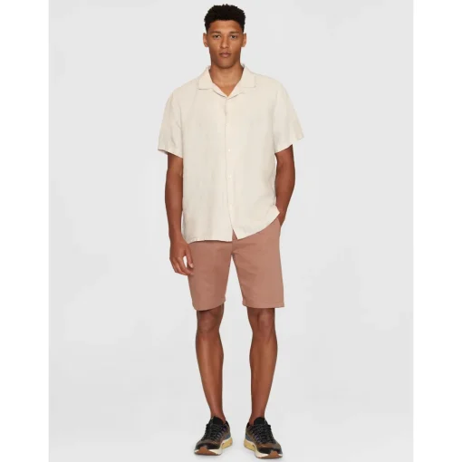 Box Fit Short Sleeved Organic Linen Shirt Made Of Organic Linen