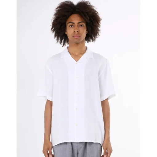 Box Fit Short Sleeved Organic Linen Shirt Made Of Organic Linen