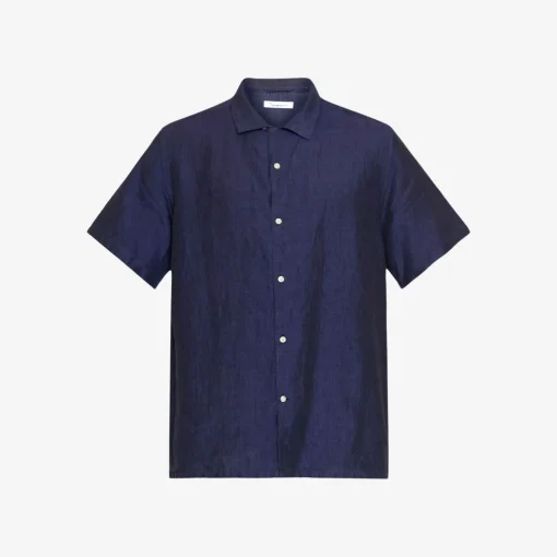Box Fit Short Sleeved Organic Linen Shirt Made Of Organic Linen