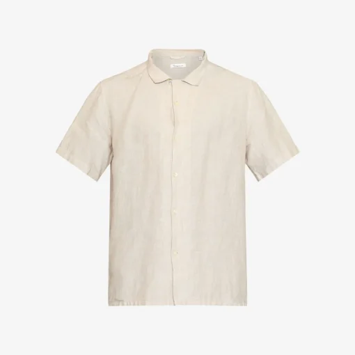 Box Fit Short Sleeved Organic Linen Shirt Made Of Organic Linen