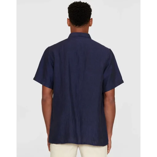 Box Fit Short Sleeved Organic Linen Shirt Made Of Organic Linen