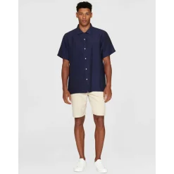 Box Fit Short Sleeved Organic Linen Shirt Made Of Organic Linen