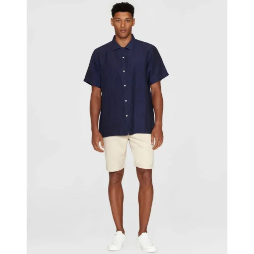 Box Fit Short Sleeved Organic Linen Shirt Made Of Organic Linen