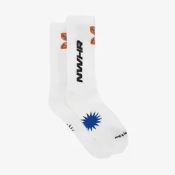 Flying White Sock Made Of Organic Cotton Mix
