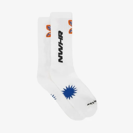Flying White Sock Made Of Organic Cotton Mix