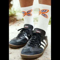 Flying White Sock Made Of Organic Cotton Mix