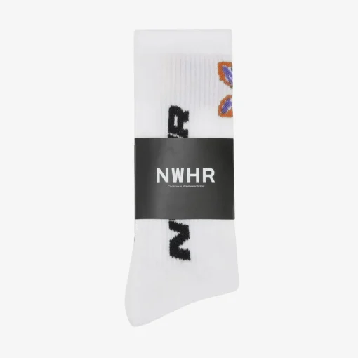 Flying White Sock Made Of Organic Cotton Mix