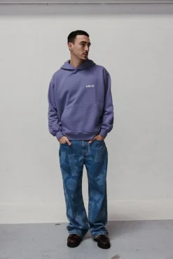 Lilac Washed Hoodie Made Of Organic Cotton