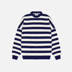 Loose Navy Stripes Sweater Made Of Organic Cotton