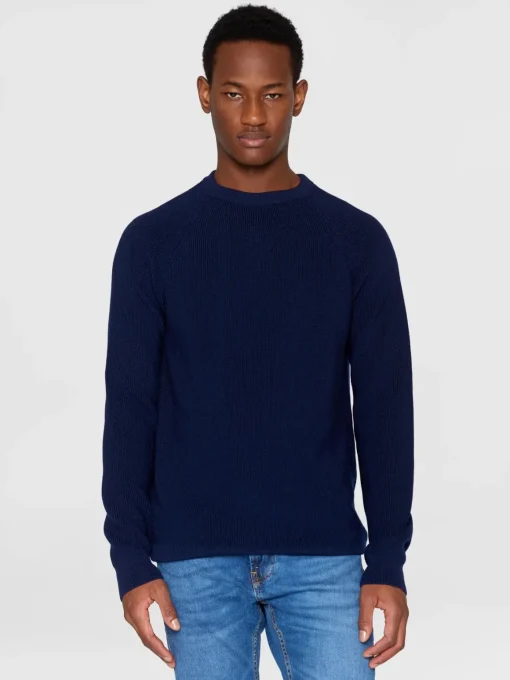 O-neck Rib Knit Made Of Merino Wool