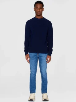 O-neck Rib Knit Made Of Merino Wool