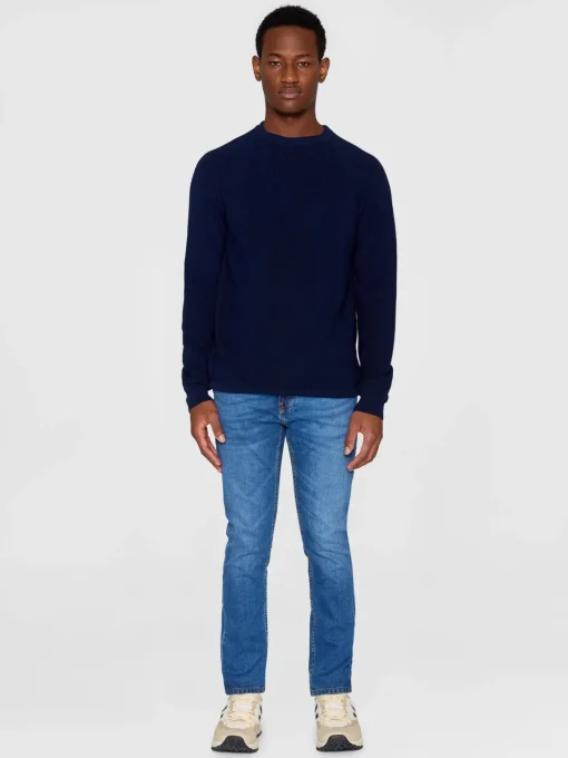 O-neck Rib Knit Made Of Merino Wool
