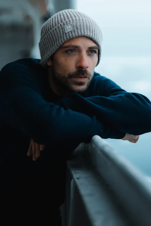O-neck Rib Knit Made Of Merino Wool