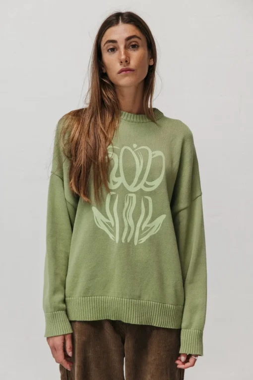 Printed Tulip Sweater Made Of Organic Cotton