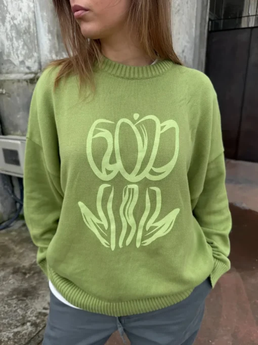 Printed Tulip Sweater Made Of Organic Cotton