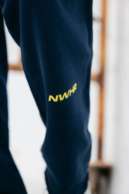 Soft Navy Open Bottom Pants Made Of Organic Cotton