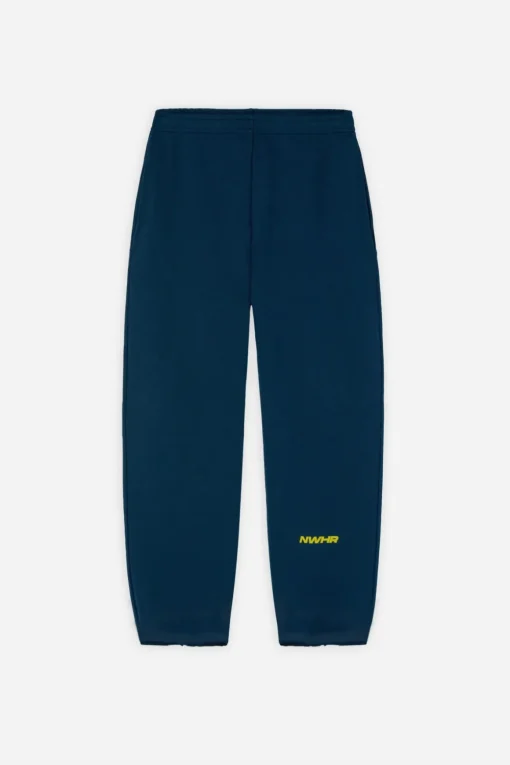 Soft Navy Open Bottom Pants Made Of Organic Cotton
