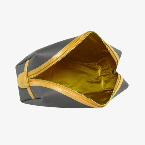 Washbag Medium - Black with Yellow Trim Made Of Firehose/Parachute silk